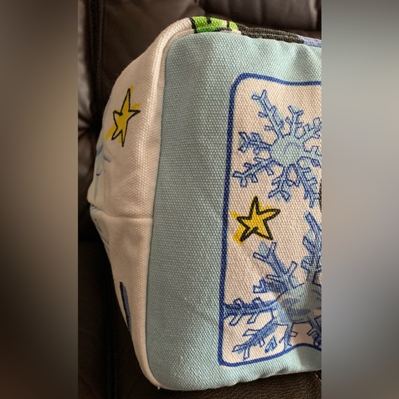 Large Brighton Snow Day  Snowman canvas tote - Picture 9 of 11